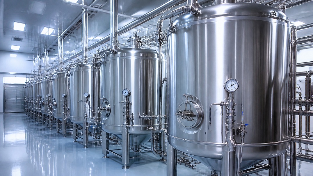 algae fermentation tanks biotech facility